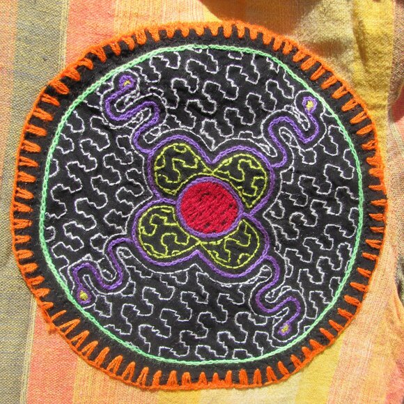 New Handcrafted Fringe Striped Long Shorts Sz S/M Boho Tribal Festival Hippie - Picture 2 of 9